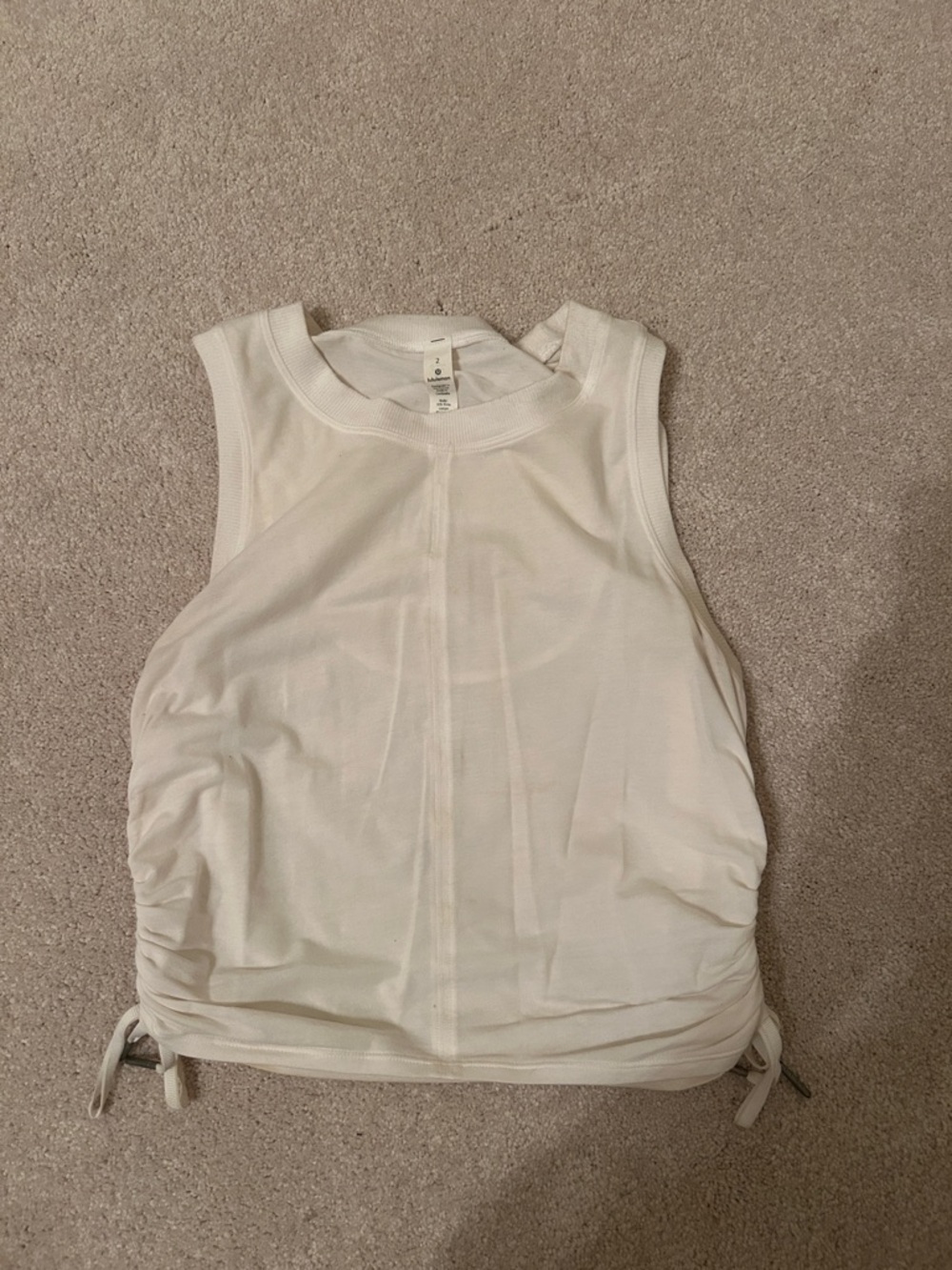 lululemon athletica White Side-Drawstring Racerback Tank